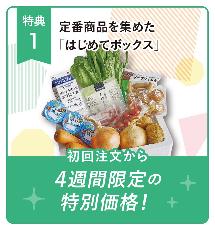 「はじめてボックス」が初回注文から4週間限定の特別価格！